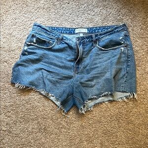 Abercrombie & Fitch Distressed the Baggy Low Rise Curvy Jean Shorts